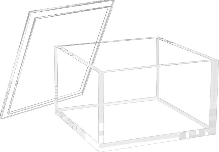 Factory Customized Transparent Acrylic Storage Box with Lid clear Gift Box Acrylic Display White Flower Shadow Box Wholesale
