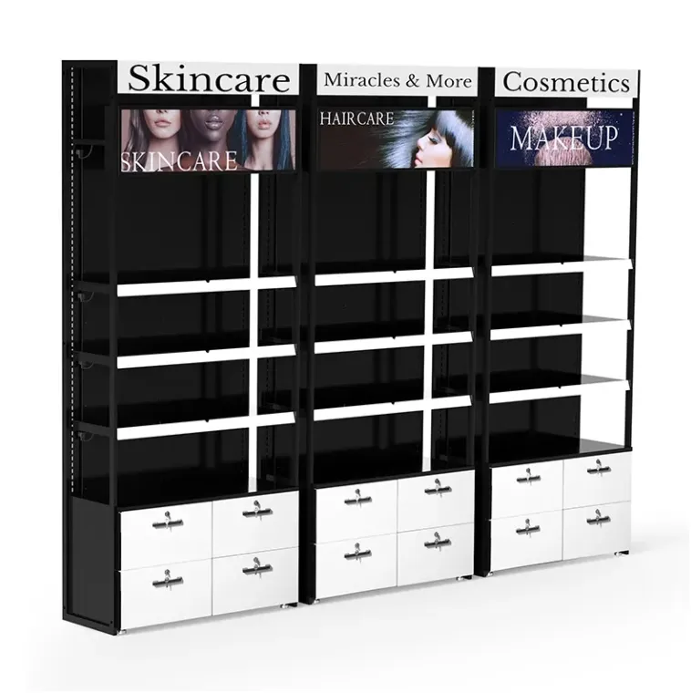 Professional Customized Acrylic Lipstick Makeup Display Stand Floor Cosmetics Display Racks Beauty P
