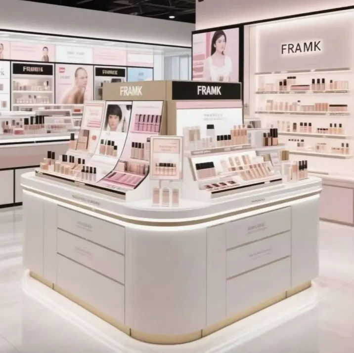 M&S Island Makeup Display Cabinet for Cosmetics Beauty Salon Skincare Products Makeup Samples Showcase M&S Island Makeup Display Cabinet for Cosmetics Beauty Salon Skincare Products Makeup Samples Showcase